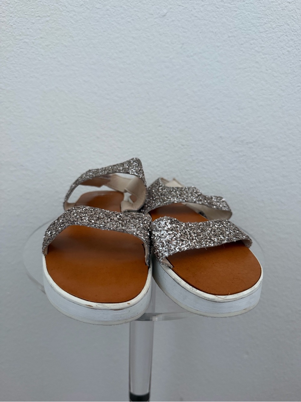 Sparkle Platform Sandals in Silver - Picture 2 of 8